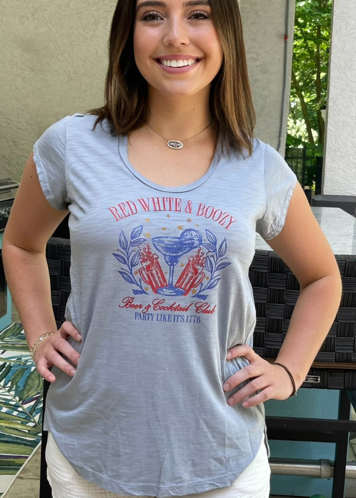 Red White and Boozy Graphic Patriotic 4th of July T-Shirt - RFE Marketing Ventures