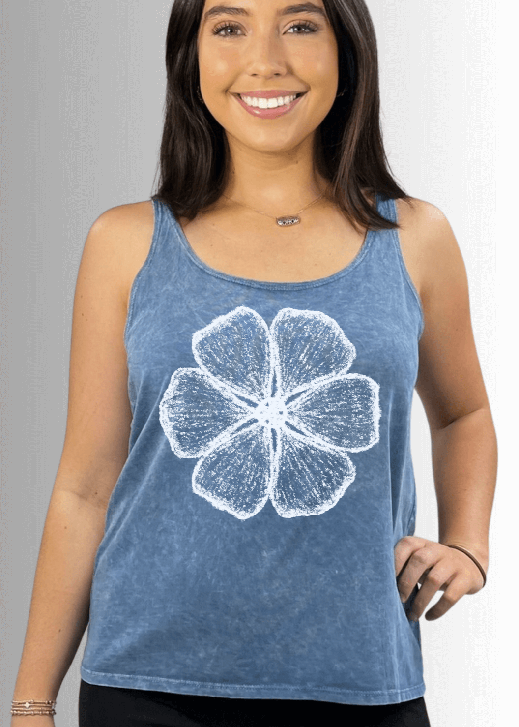 Chalk Flower Premium Cotton Tank Top - RFE Marketing Ventures