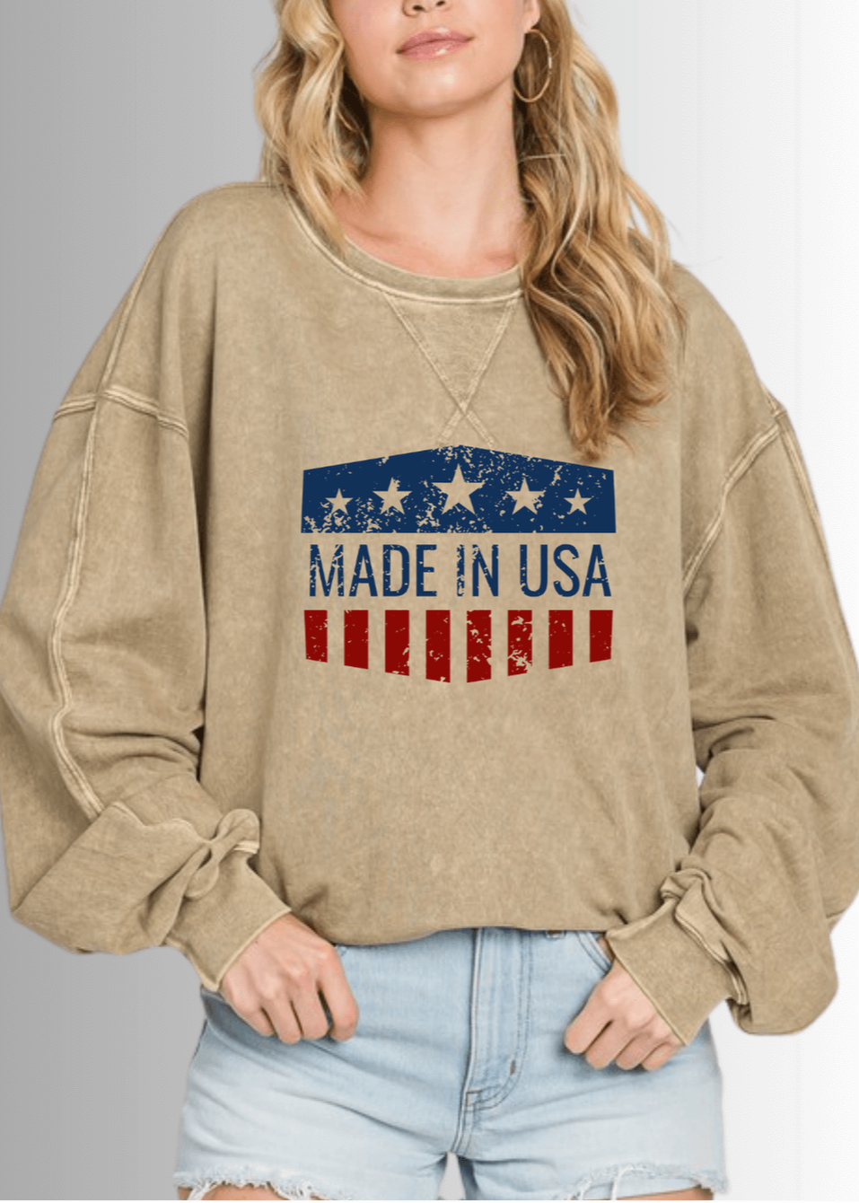 Made in USA Graphic All American Oversized Sweatshirt - RFE Marketing Ventures