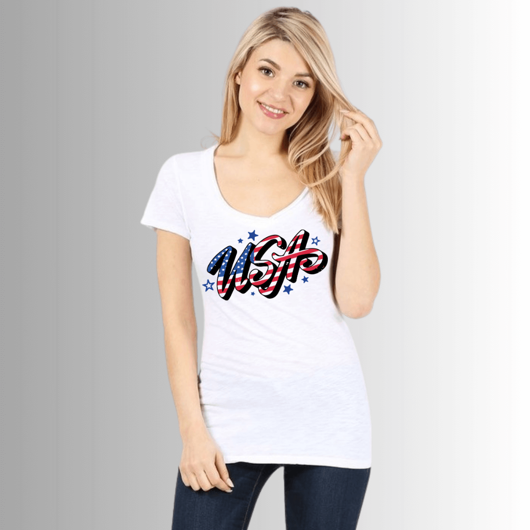Stars USA Graphic White T-Shirt - RFE Marketing Ventures