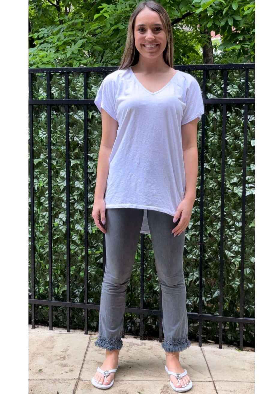 High Low V-Neck Tee – Super Comfy Style, Clearance Final Sale