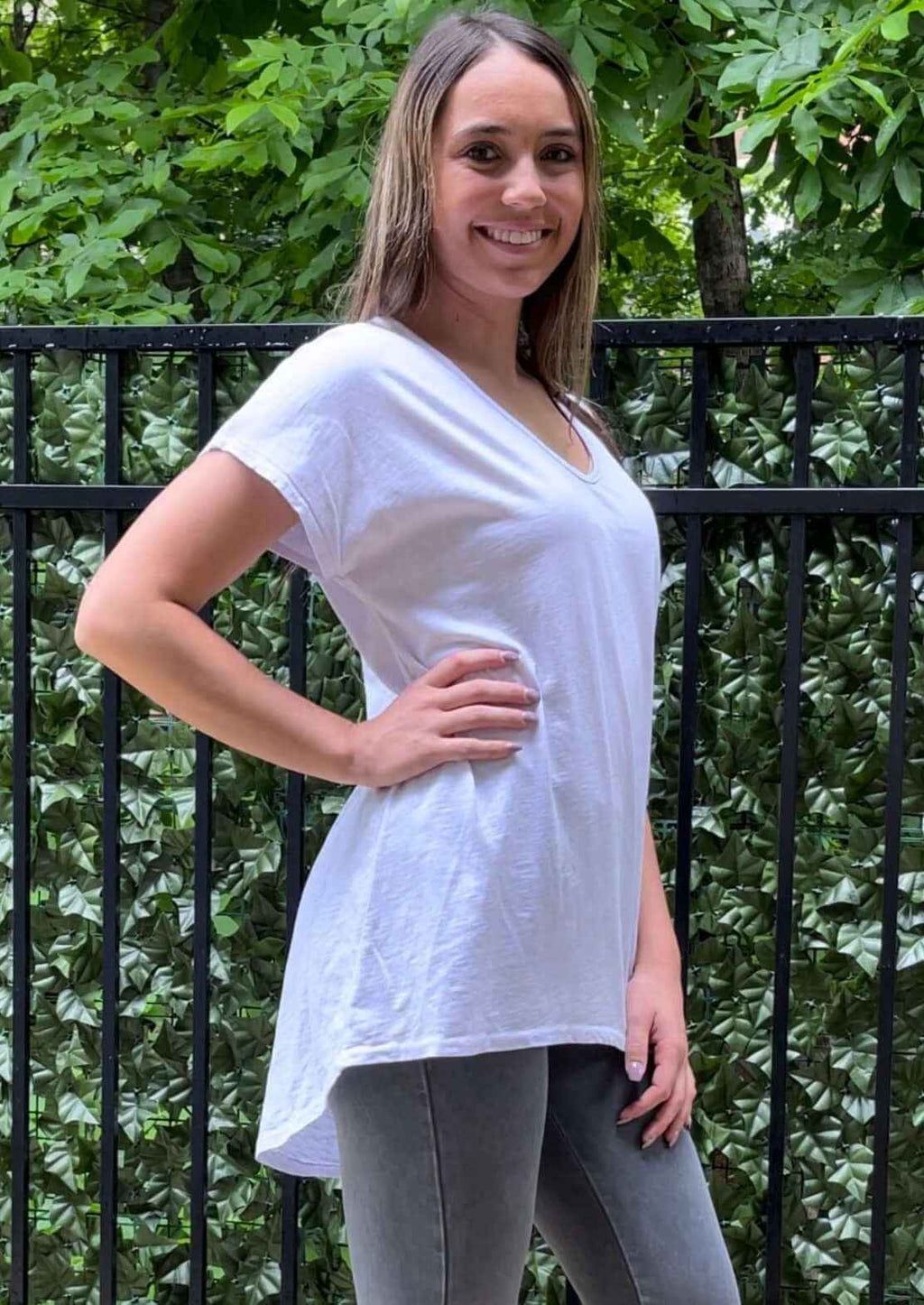 High Low V-Neck Tee – Super Comfy Style, Clearance Final Sale