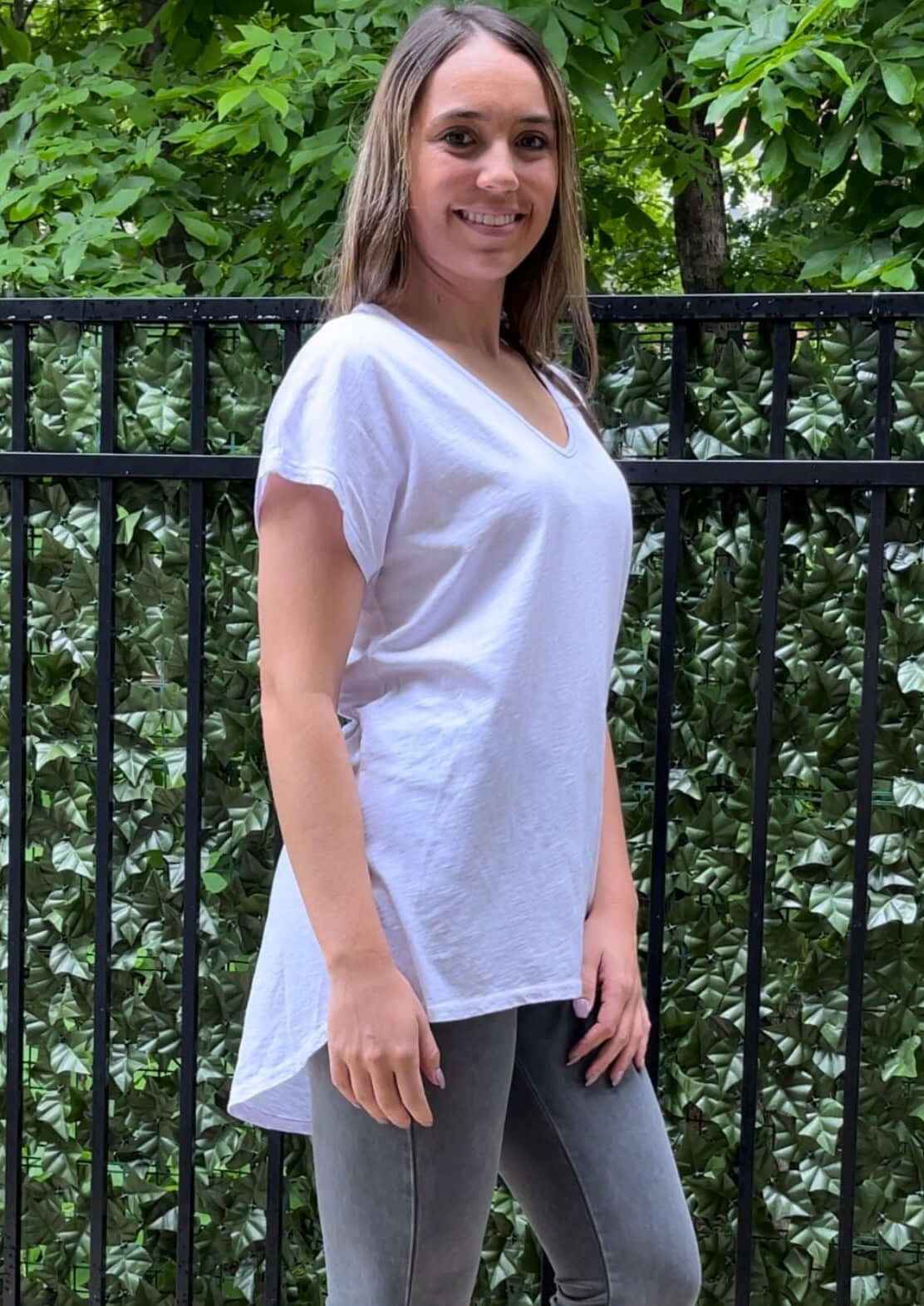 High Low V-Neck Tee – Super Comfy Style, Clearance Final Sale