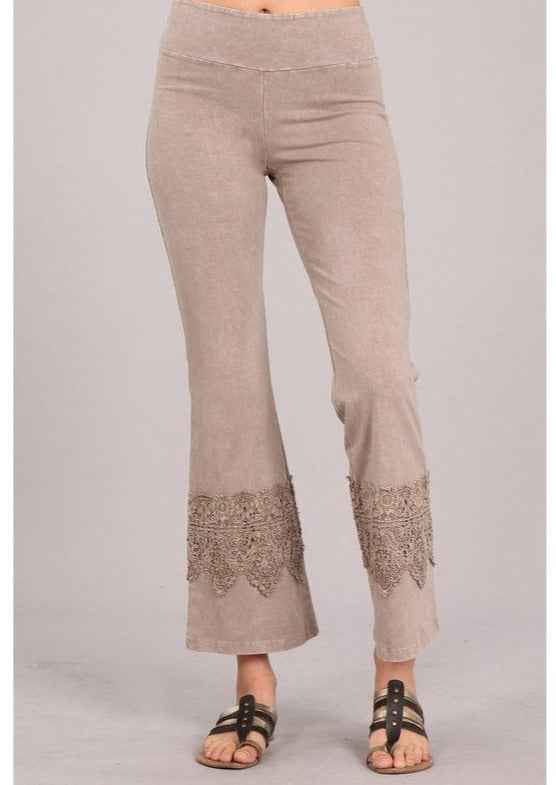 Stand Out Cropped Flare Pants with Crochet Detail for Unique Style Made in USA
