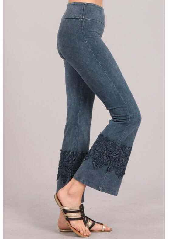 Stand Out Cropped Flare Pants with Crochet Detail for Unique Style Made in USA
