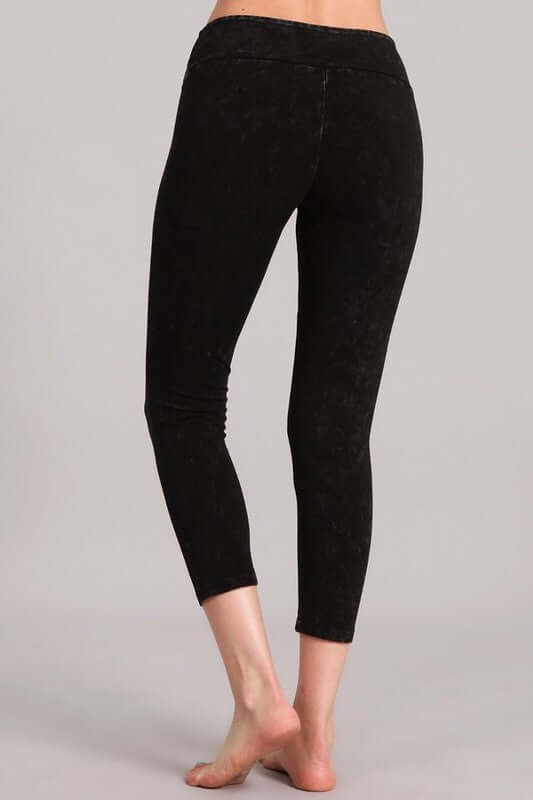 Tummy Control Capri Leggings - Mineral Washed and Made in USA