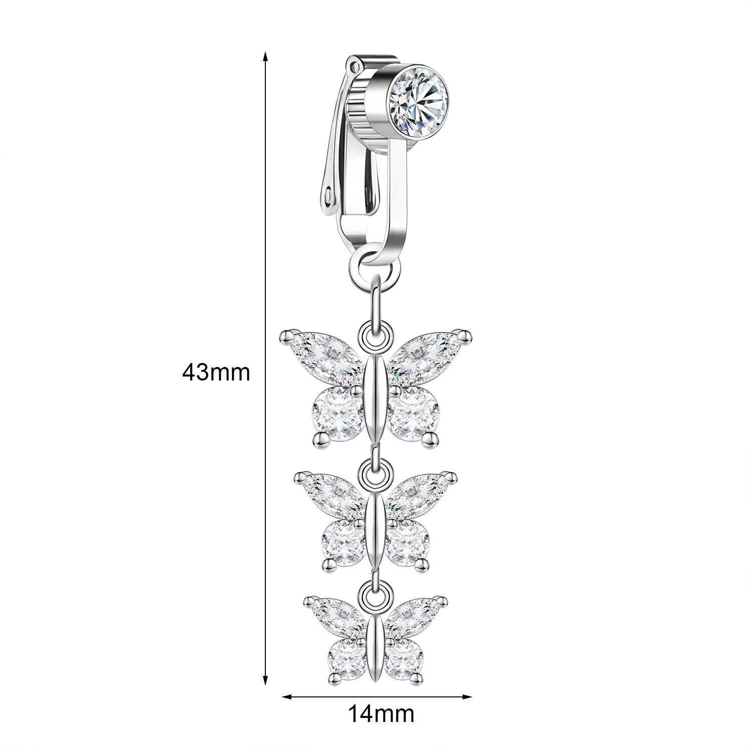 Clip-On Belly Button Piercing for Effortless Style and Comfort