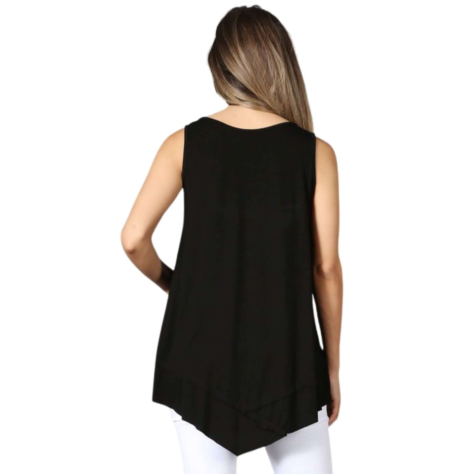 Always Flattering Sleeveless Tunic in Black - Made in USA Tunic