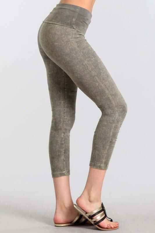 Easy Fit American Cotton Capri Leggings Made in USA for Comfortable Wear