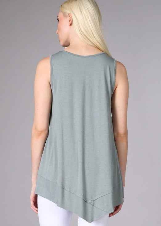 Always Flattering Sleeveless Tunic Light Sage Made in USA