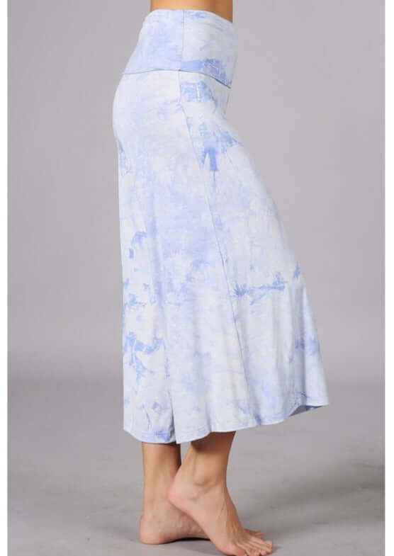 Summer Comfort Tie Dye Gaucho Pants - Fold Over Waist, Made in USA