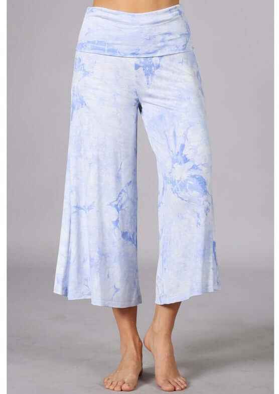 Summer Comfort Tie Dye Gaucho Pants - Fold Over Waist, Made in USA