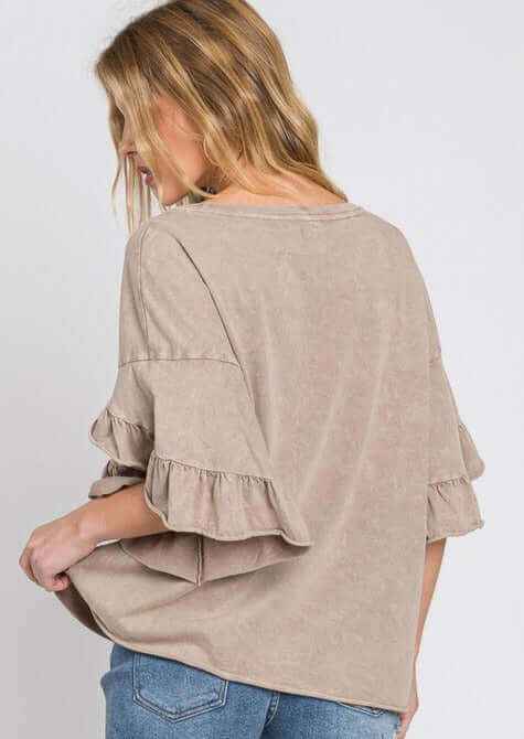 Tulip Sleeve Tee - Mineral Washed, Made in USA