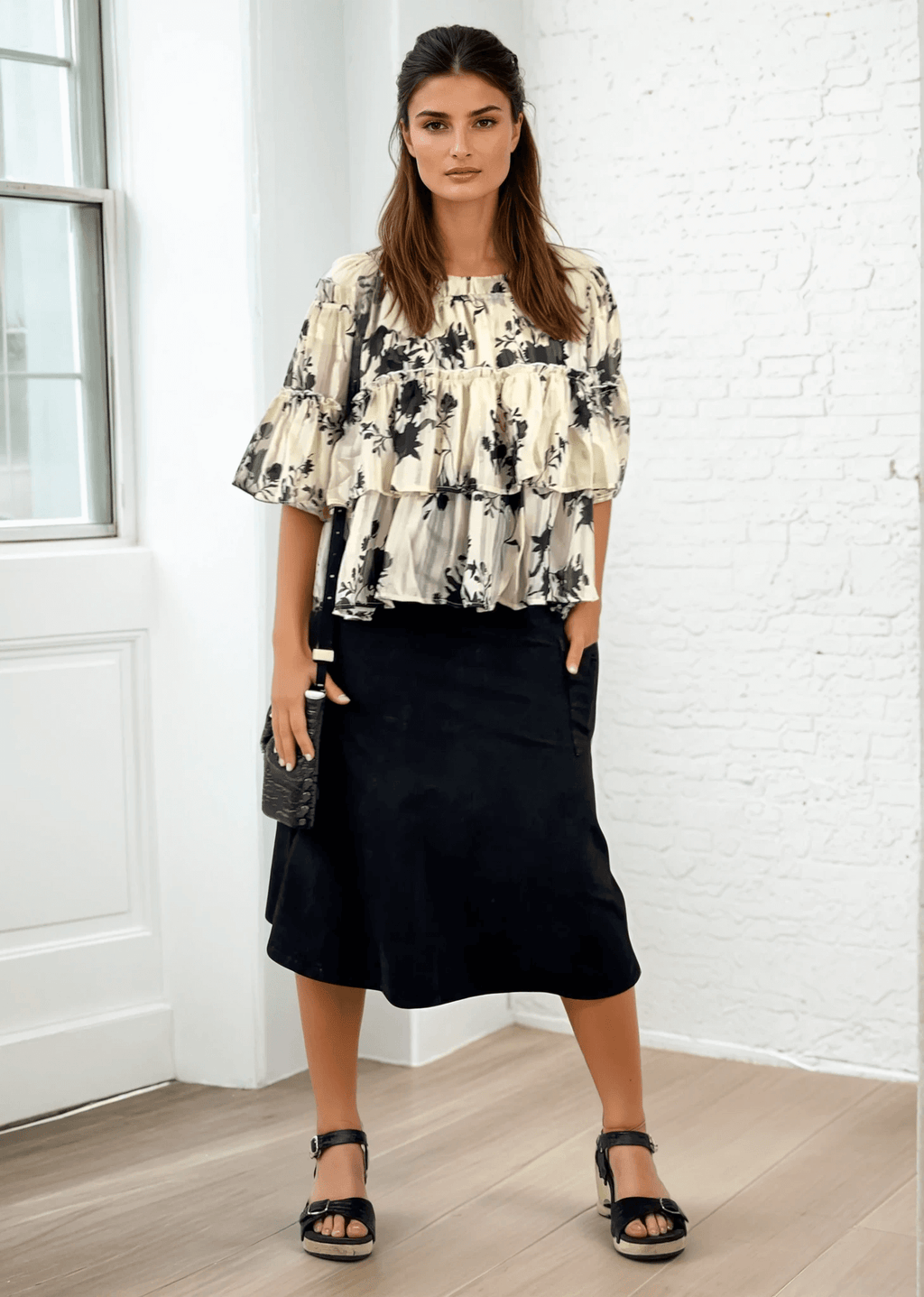 Alyssa Cotton Skirt Dark Grey-Blue Denim - Stylish and Versatile Fashion Essential