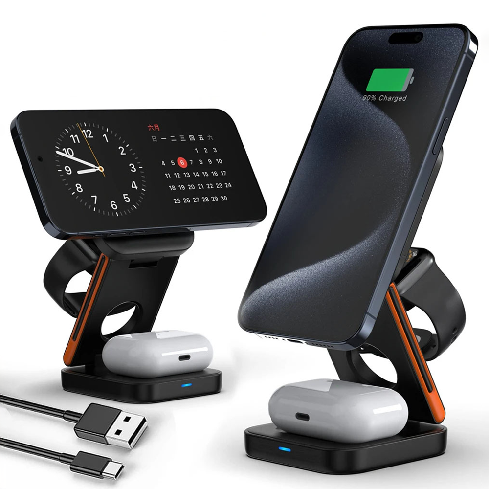 3 in 1 Foldable Charging Station - Versatile and Space-Saving Solution