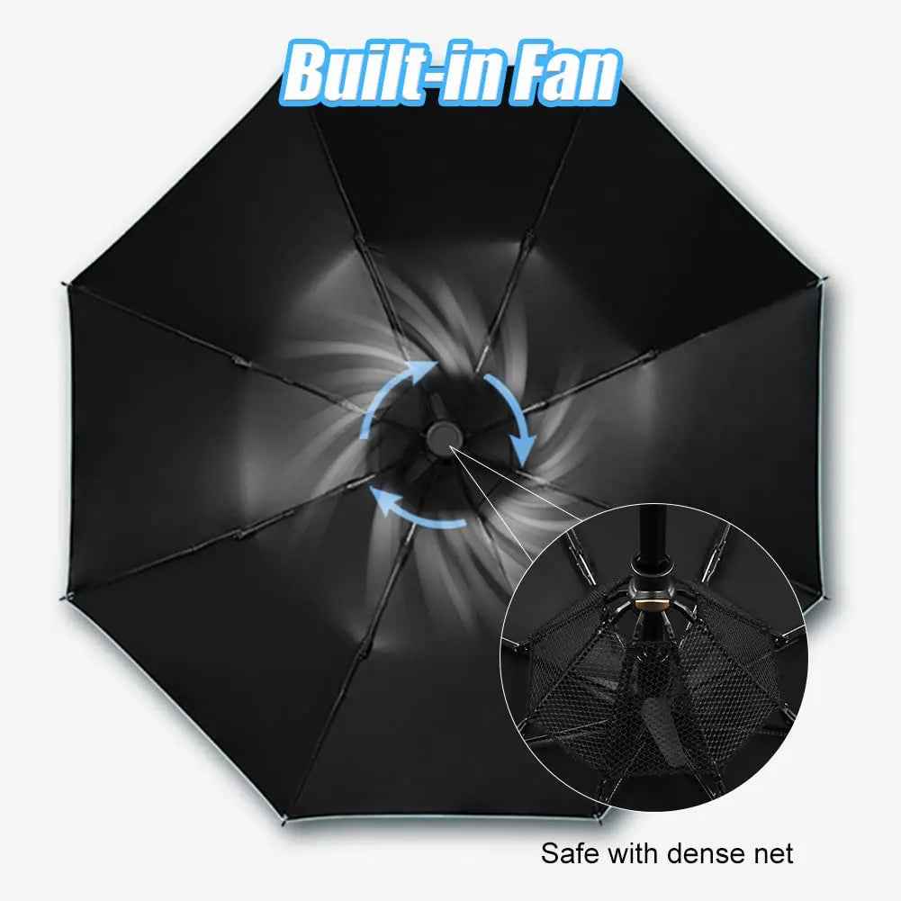 Portable Umbrella with Fan & Misting for Ultimate Comfort - RFE Marketing Ventures