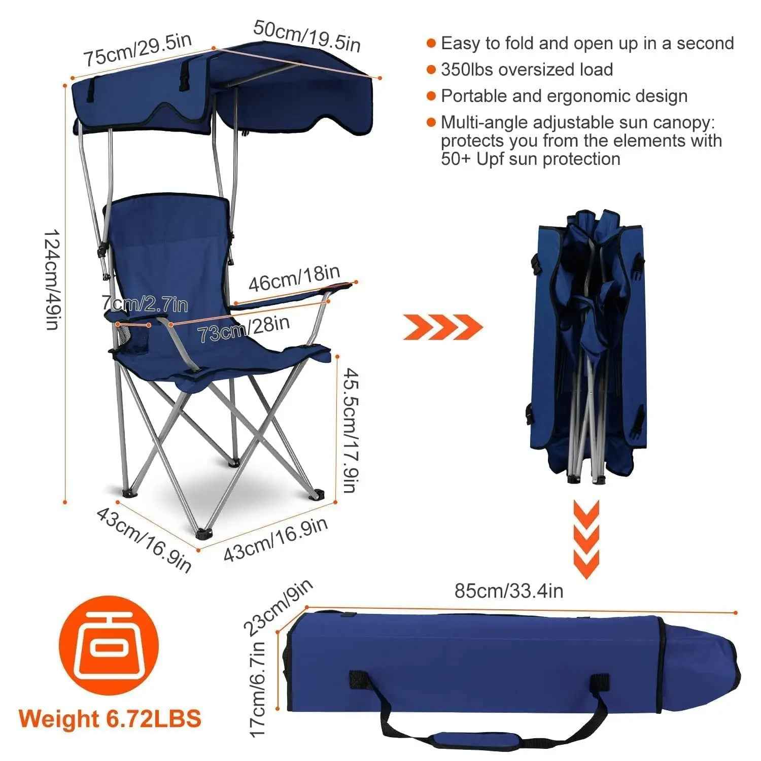 Camping Chair with Canopy for Ultimate Outdoor Comfort - RFE Marketing Ventures