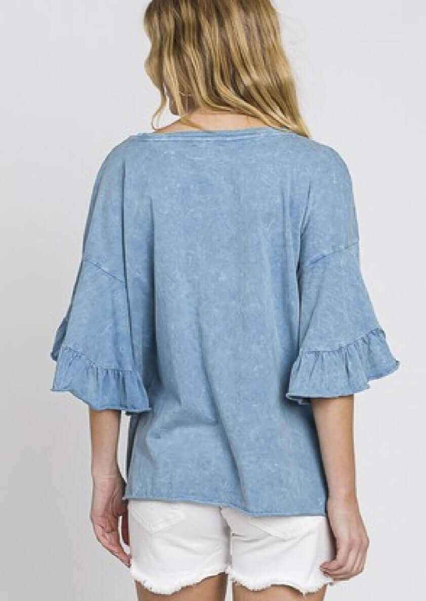 Tulip Sleeve Tee - Mineral Washed, Made in USA