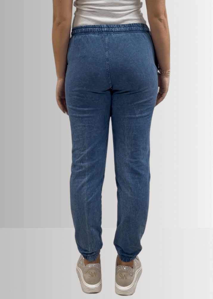 All Day French Terry Light Denim Joggers with Pockets