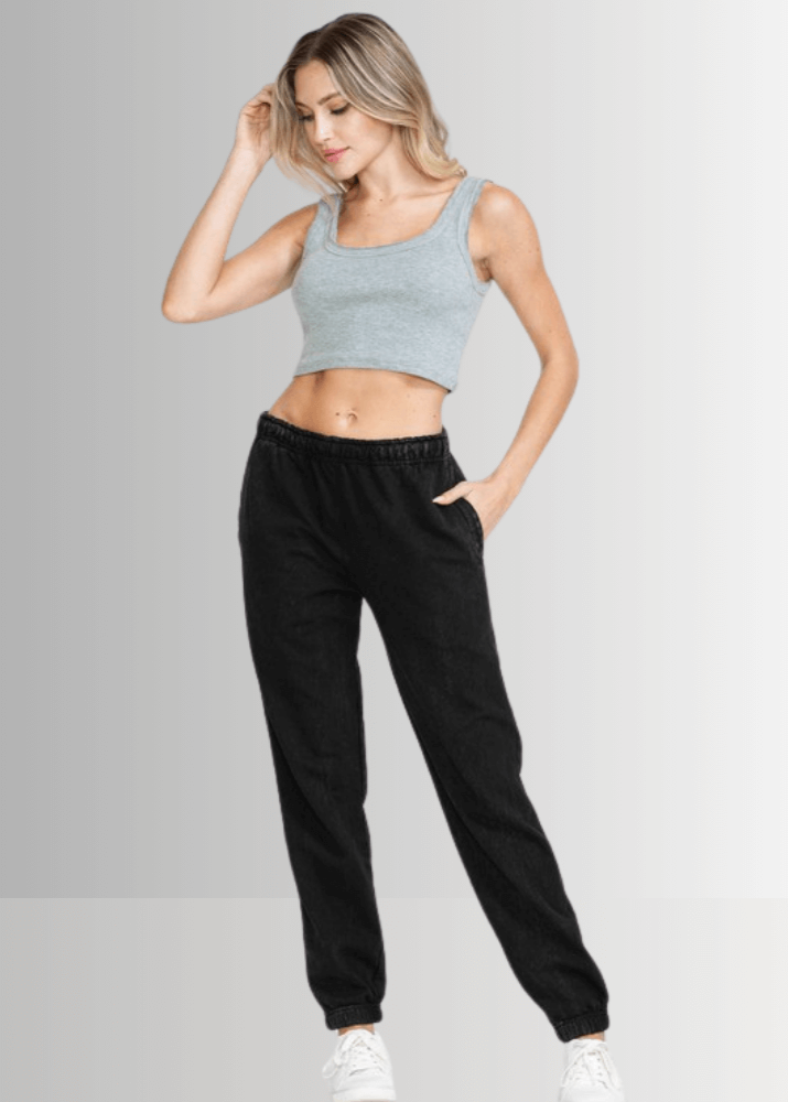 All Day French Terry Joggers Black - Stylish Pocket Joggers for Comfort