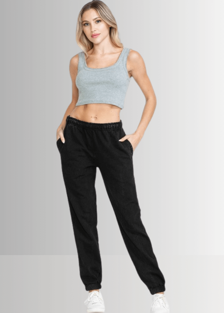 All Day French Terry Joggers Black - Stylish Pocket Joggers for Comfort