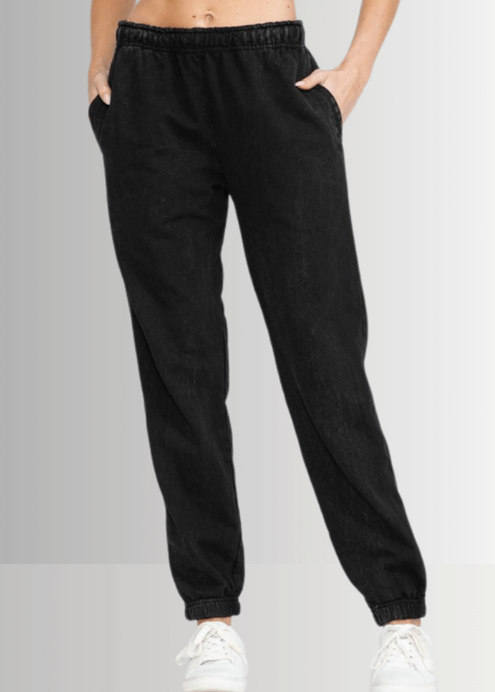 All Day French Terry Joggers Black - Stylish Pocket Joggers for Comfort