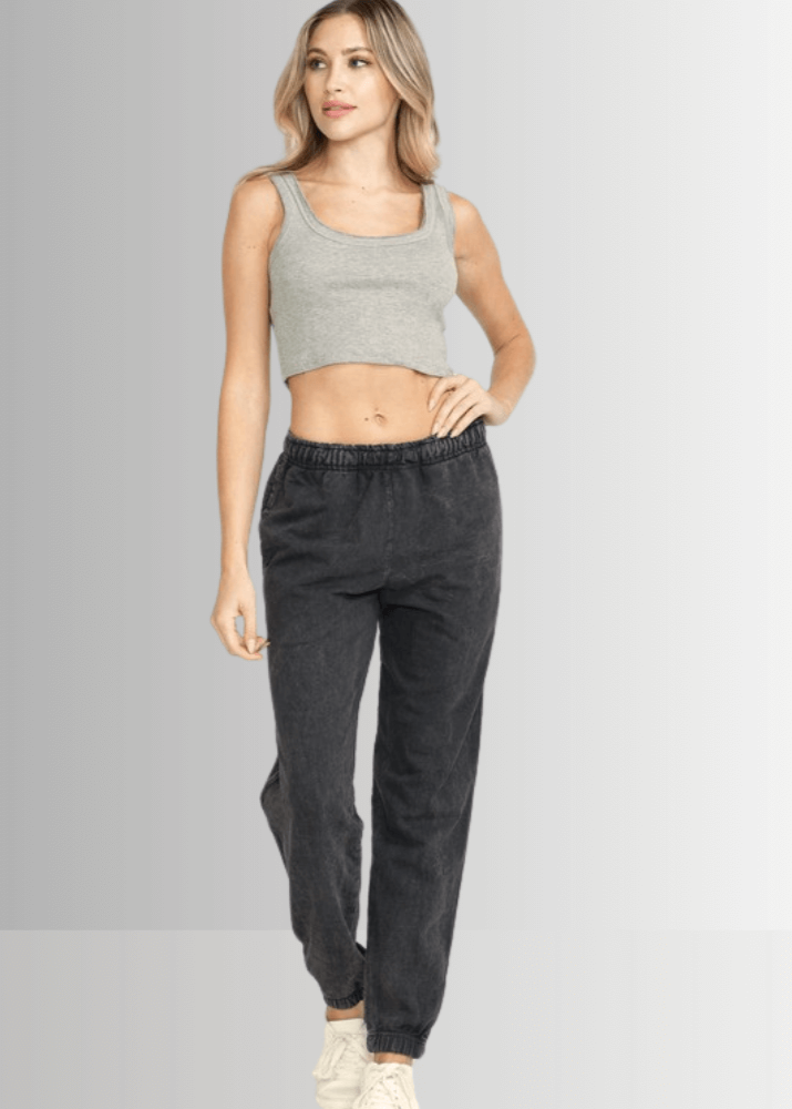 All Day French Terry Joggers Black - Stylish Pocket Joggers for Comfort