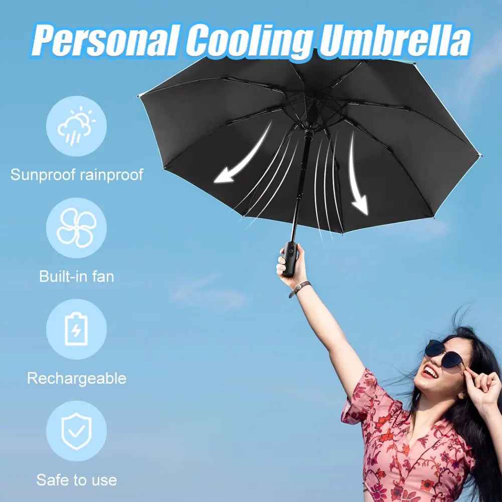 Portable Umbrella with Fan & Misting for Ultimate Comfort - RFE Marketing Ventures