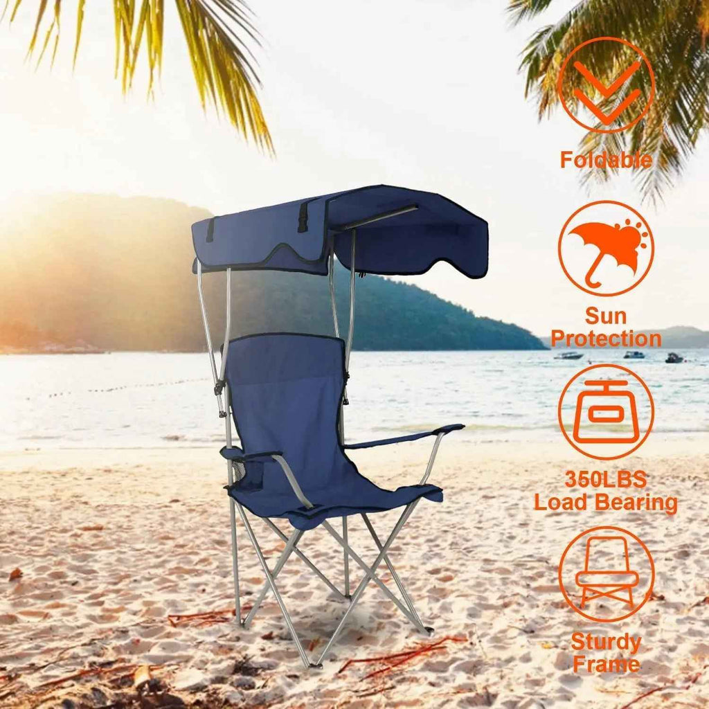 Camping Chair with Canopy for Ultimate Outdoor Comfort - RFE Marketing Ventures