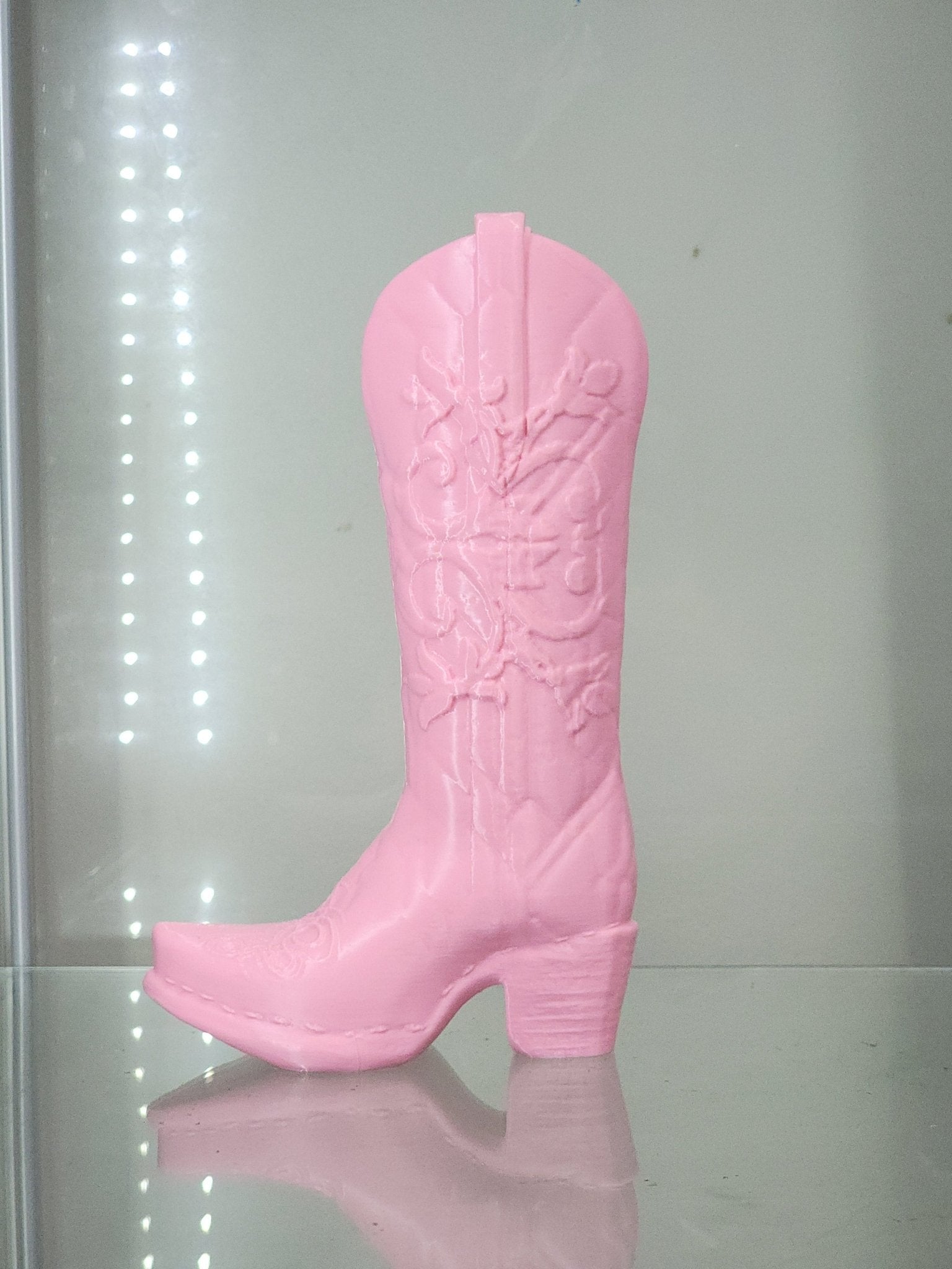 3D Printed Pink Cowboy Boot Brush Holder - Western Decor - RFE Marketing Ventures