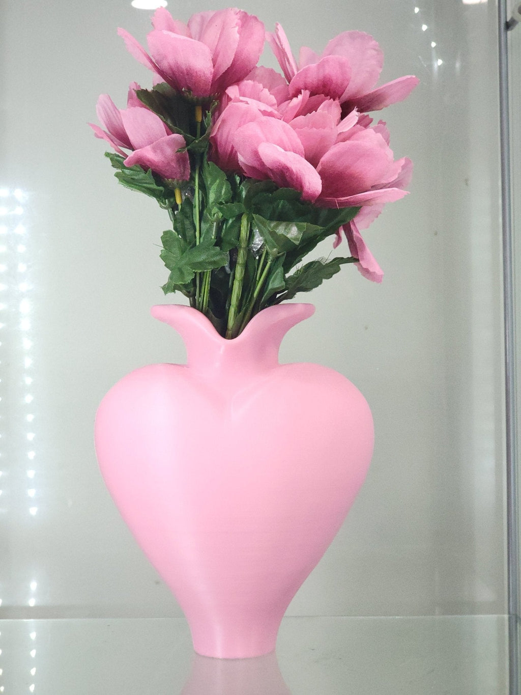 3D Printed Pink Heart Vase & Brush Holder - Floral Decor & Organizer - RFE Marketing Ventures