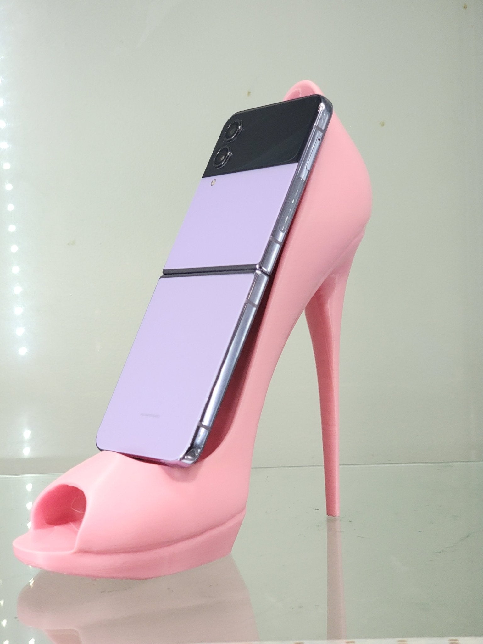 3D Printed Pink High Heel Phone Holder - Glam Desk Decor - RFE Marketing Ventures