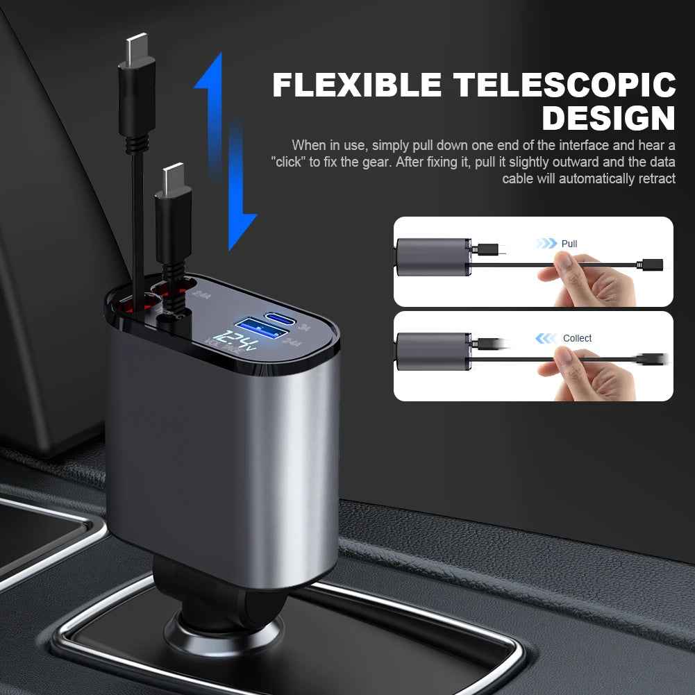Retractable Car Charger for On-the-Go Power and Convenience - RFE Marketing Ventures