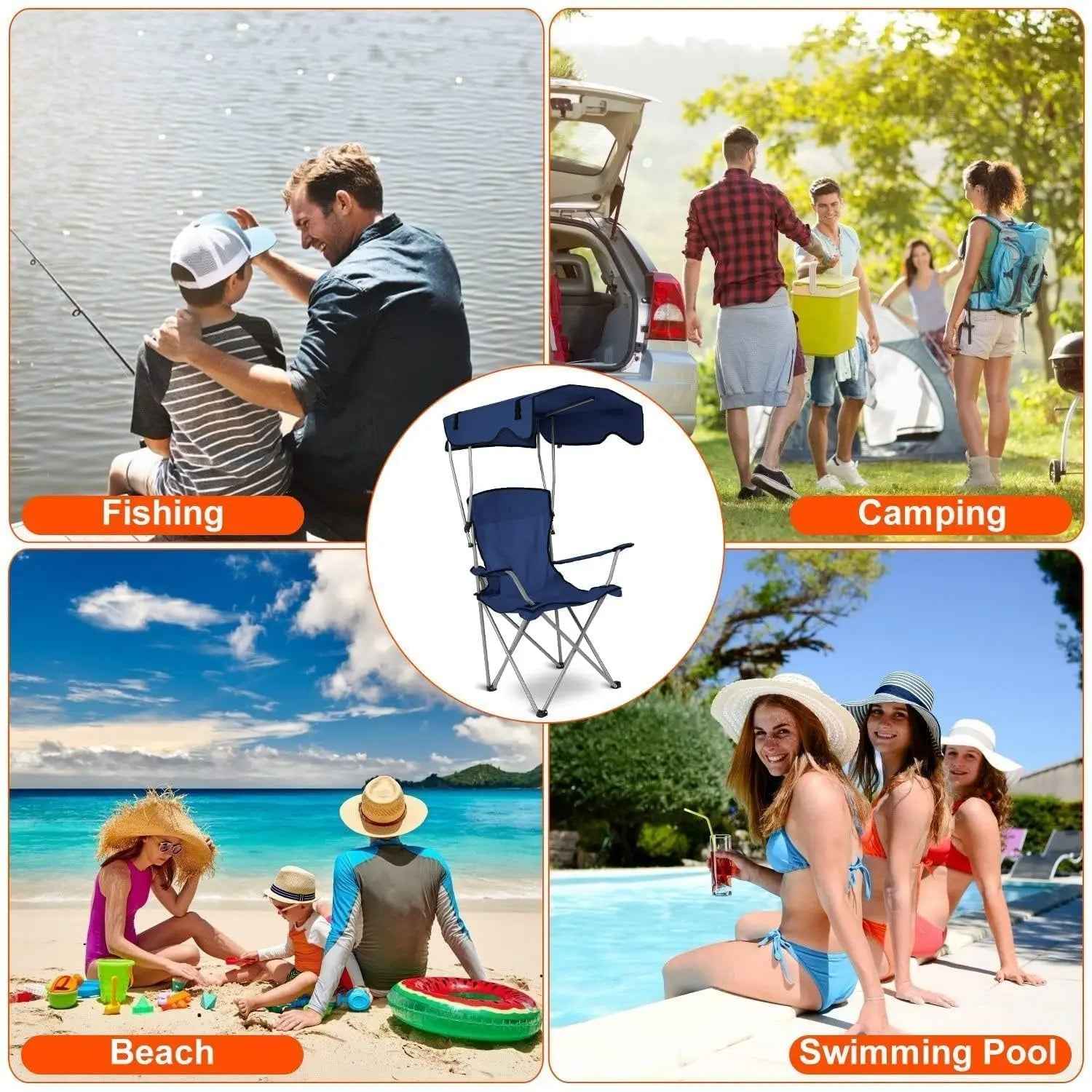 Camping Chair with Canopy for Ultimate Outdoor Comfort - RFE Marketing Ventures