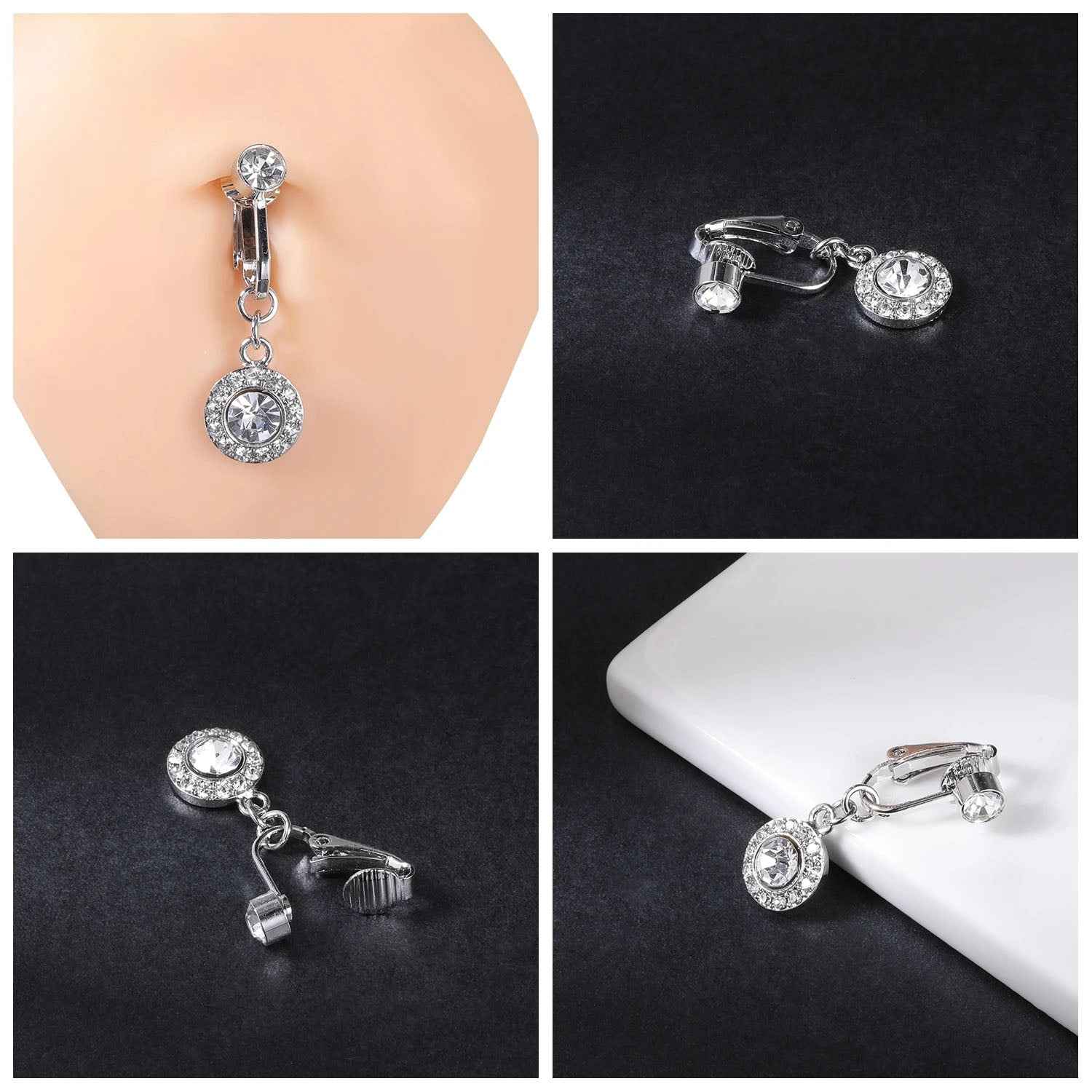 Clip-On Belly Button Piercing for Effortless Style and Comfort