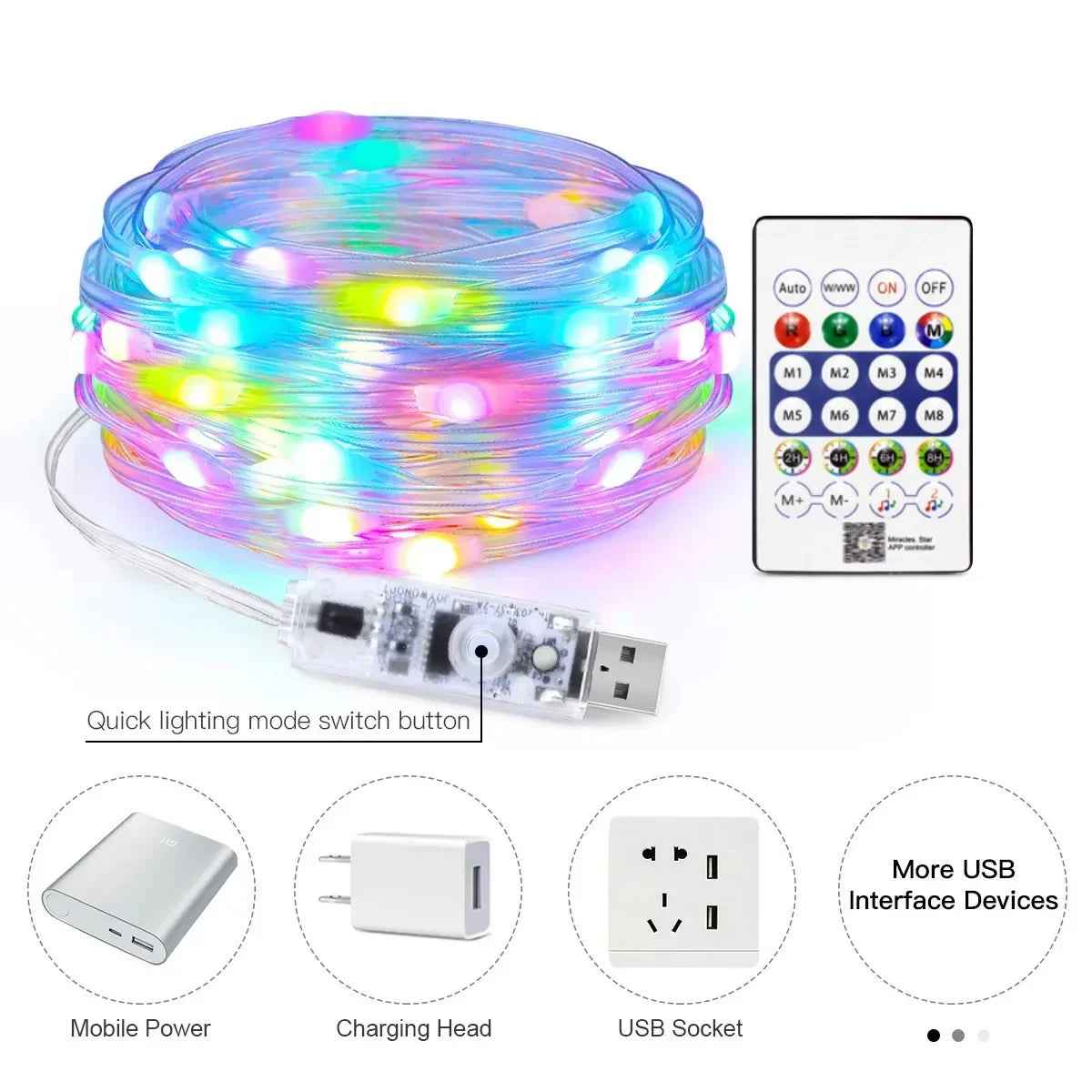 RGBIC Christmas Lights - Bluetooth String Lights for Festive Décor