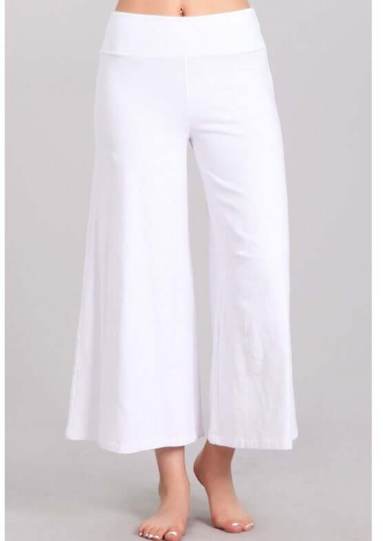 Mineral Washed Cropped Gaucho Pants Made in USA - Stylish and Comfortable