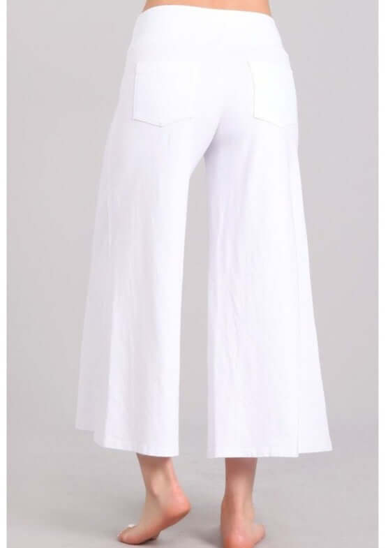 Mineral Washed Cropped Gaucho Pants Made in USA - Stylish and Comfortable