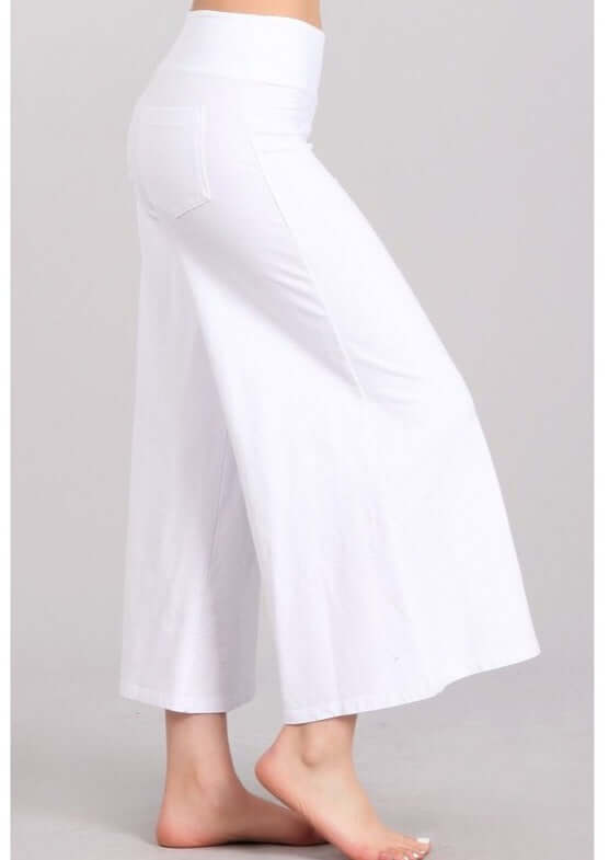 Mineral Washed Cropped Gaucho Pants Made in USA - Stylish and Comfortable