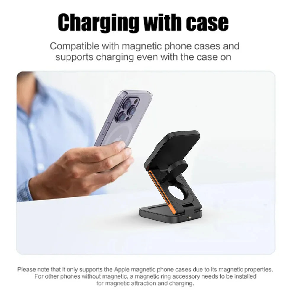 3 in 1 Foldable Charging Station - Versatile and Space-Saving Solution