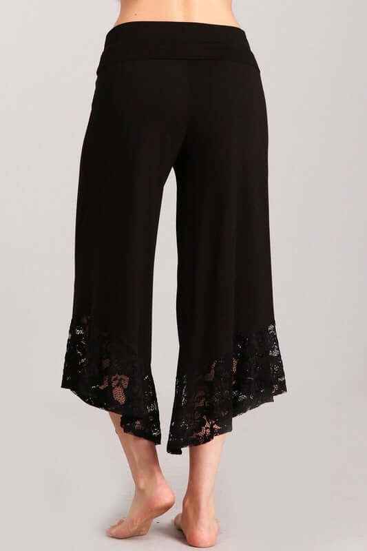 Lace Hem Gaucho Pants - Final Clearance Sale