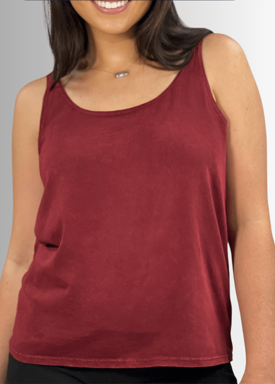 Twenty Four Seven Cotton Tank in Dark Blue Grey Denim - Comfortable and Versatile