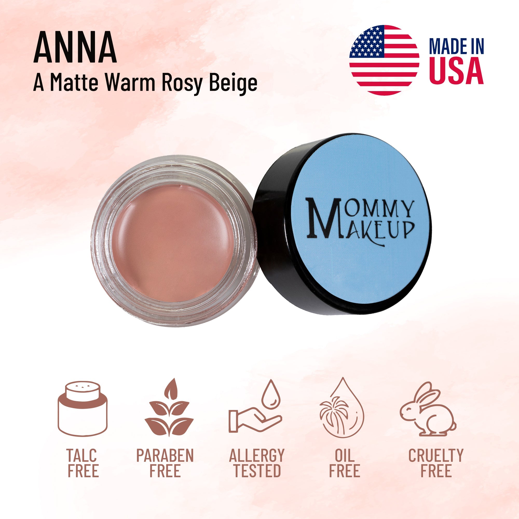 Anna Any Wear Creme - A Waterproof Multi-tasking creme to powder product for eyes, cheeks & lips. Can be worn anywhere - RFE Marketing Ventures