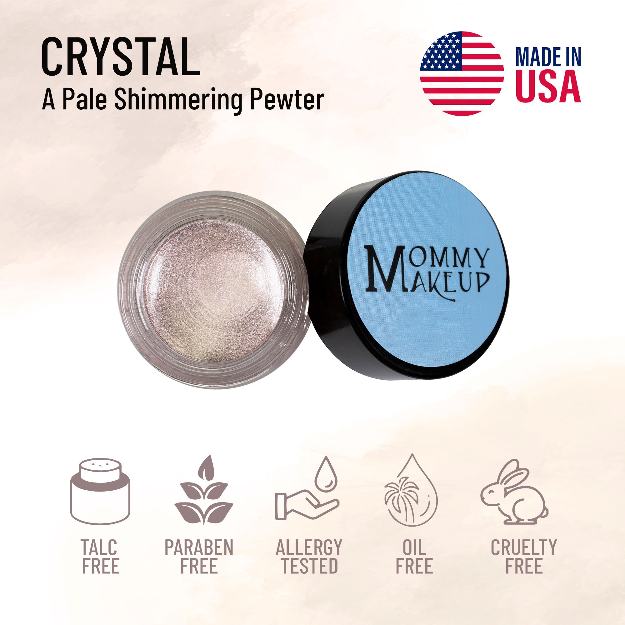Crystal Any Wear Creme - A Waterproof Multi-tasking creme to powder product for eyes, cheeks & lips. Can be worn anywhere - RFE Marketing Ventures