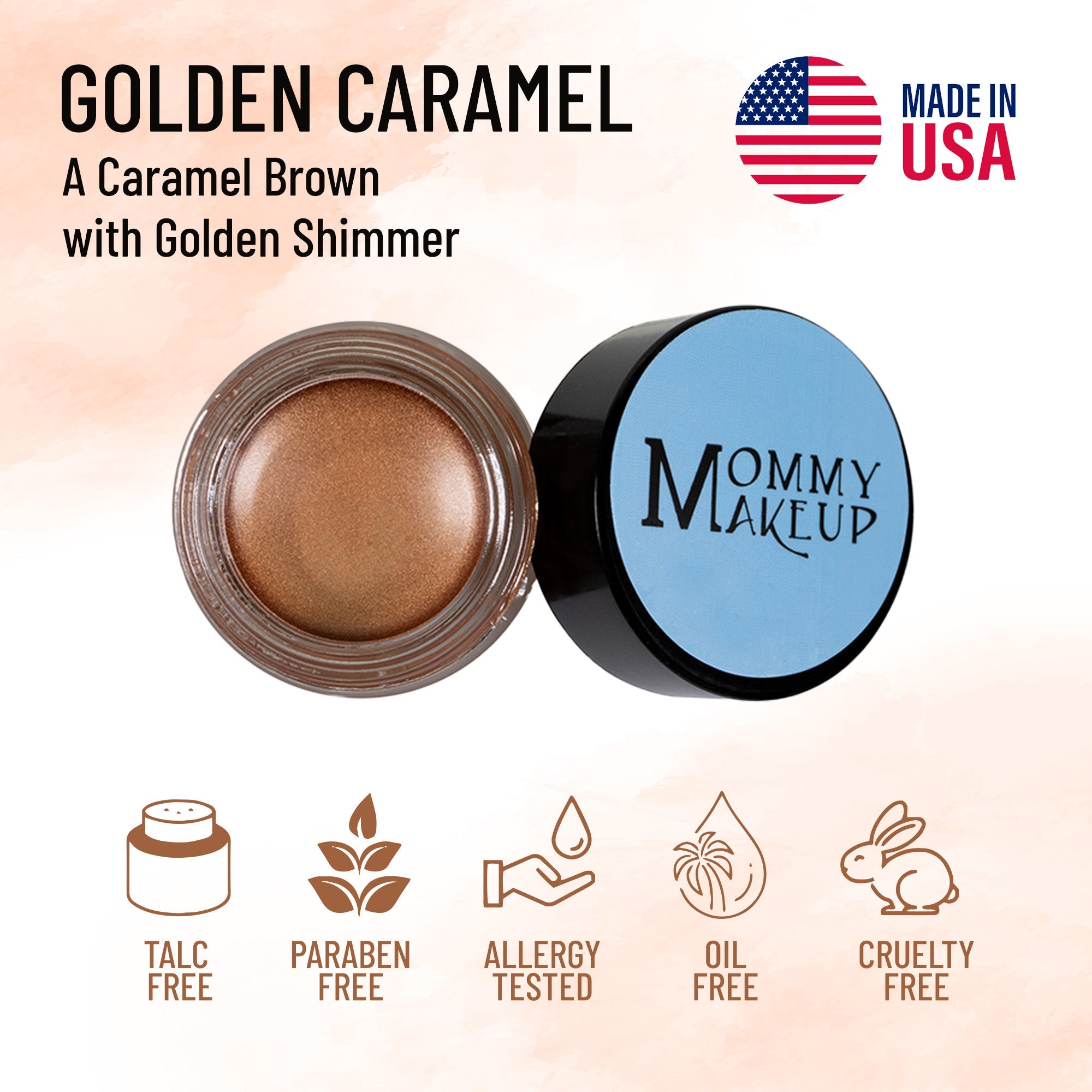 Golden Caramel Any Wear Creme - A Waterproof Multi-tasking creme to powder product for eyes, cheeks & lips. Can be worn anywhere - RFE Marketing Ventures
