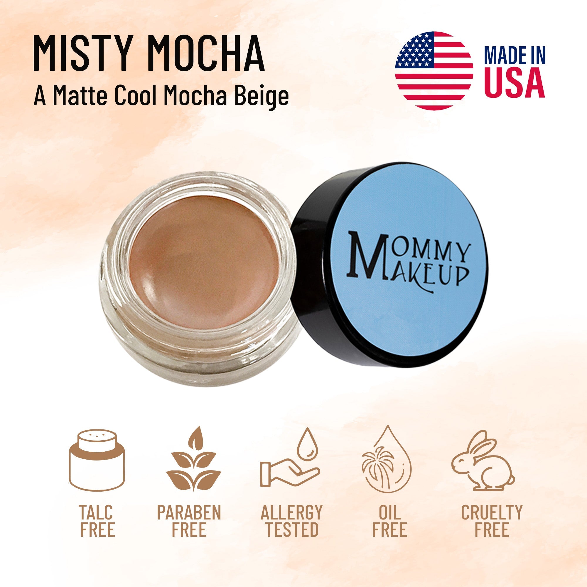 Misty Mocha Any Wear Creme - A Waterproof Multi-tasking creme to powder product for eyes, cheeks & lips. Can be worn anywhere - RFE Marketing Ventures