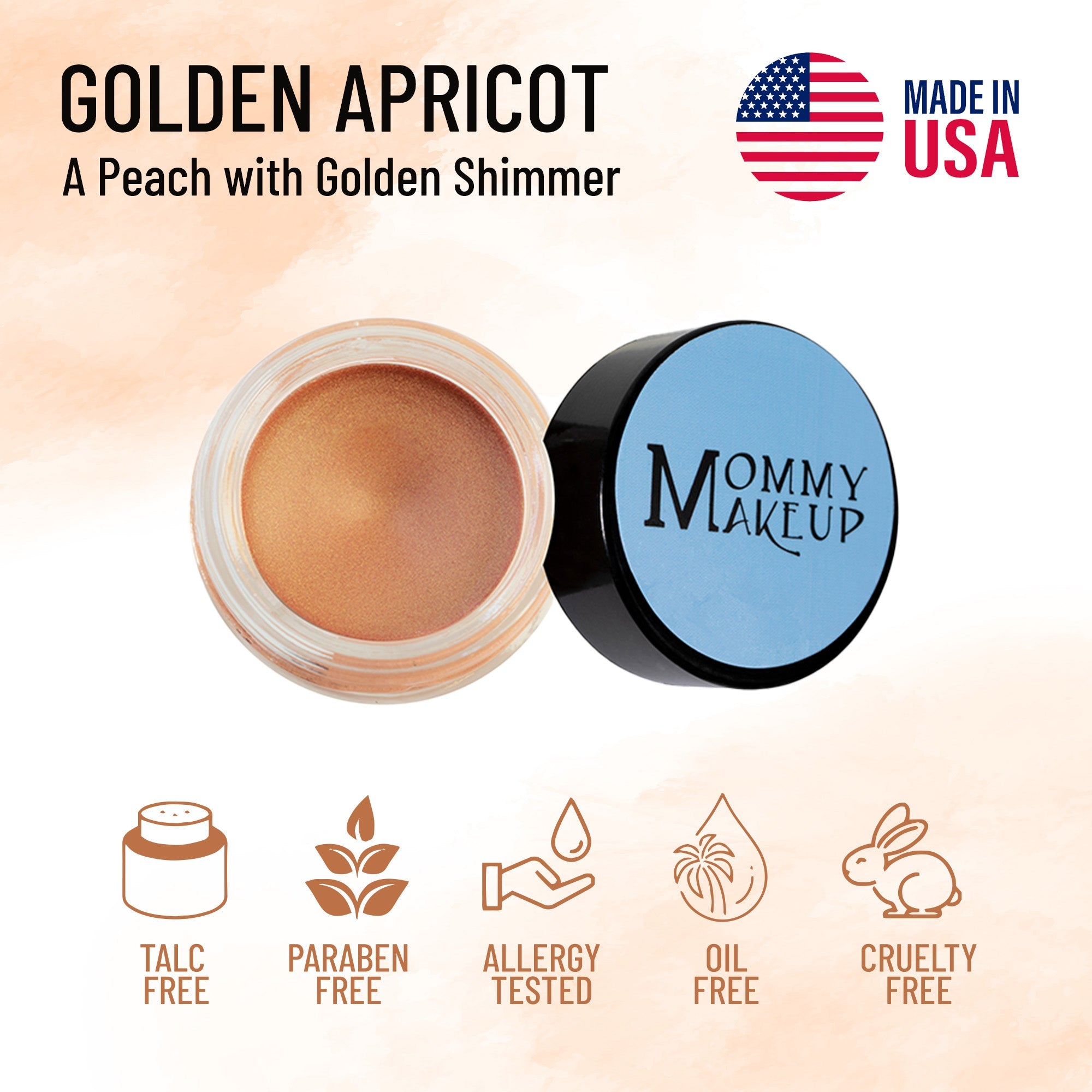 Golden Apricot Any Wear Creme - A Waterproof Multi-tasking creme to powder product for eyes, cheeks & lips. Can be worn anywhere - RFE Marketing Ventures