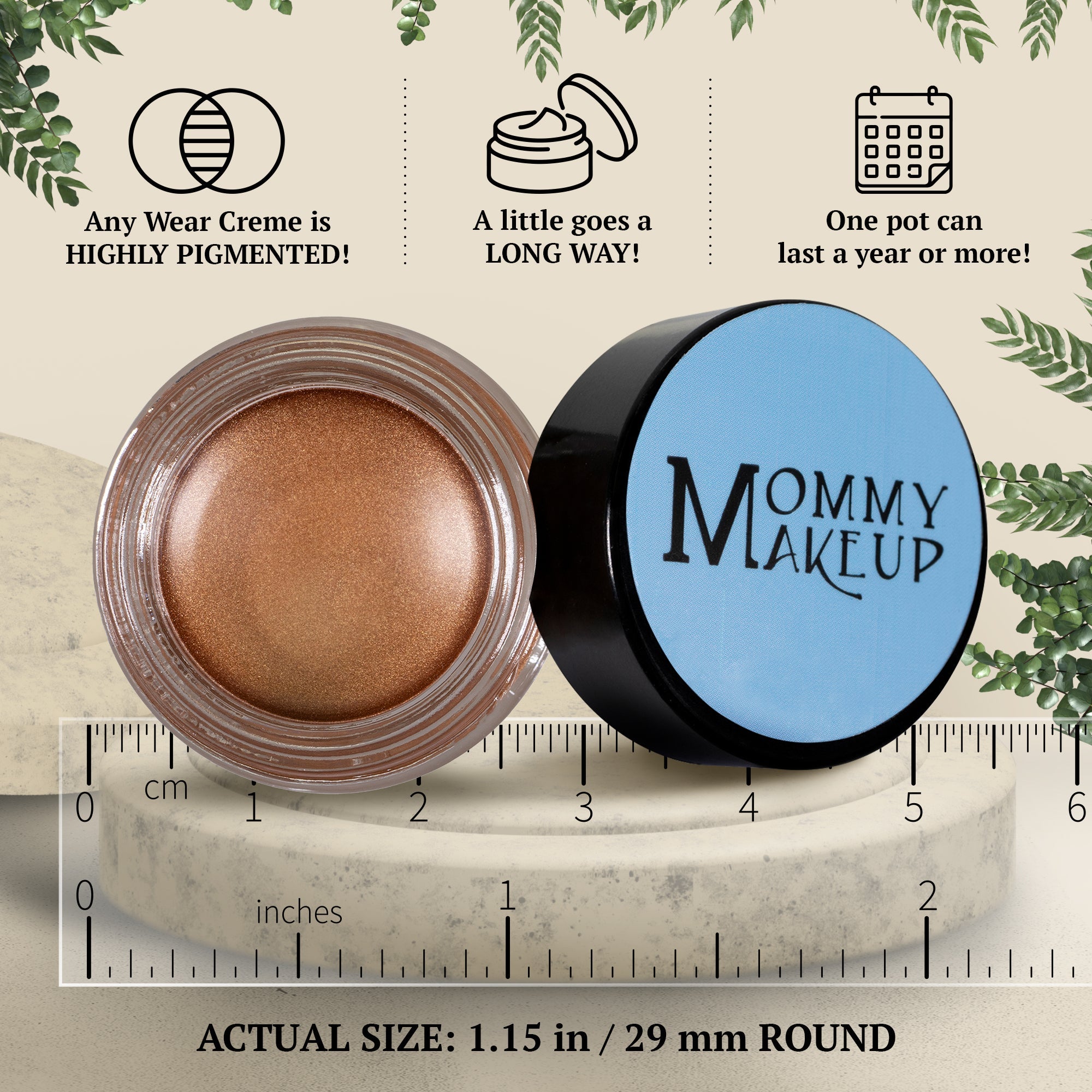 Golden Caramel Any Wear Creme - A Waterproof Multi-tasking creme to powder product for eyes, cheeks & lips. Can be worn anywhere - RFE Marketing Ventures