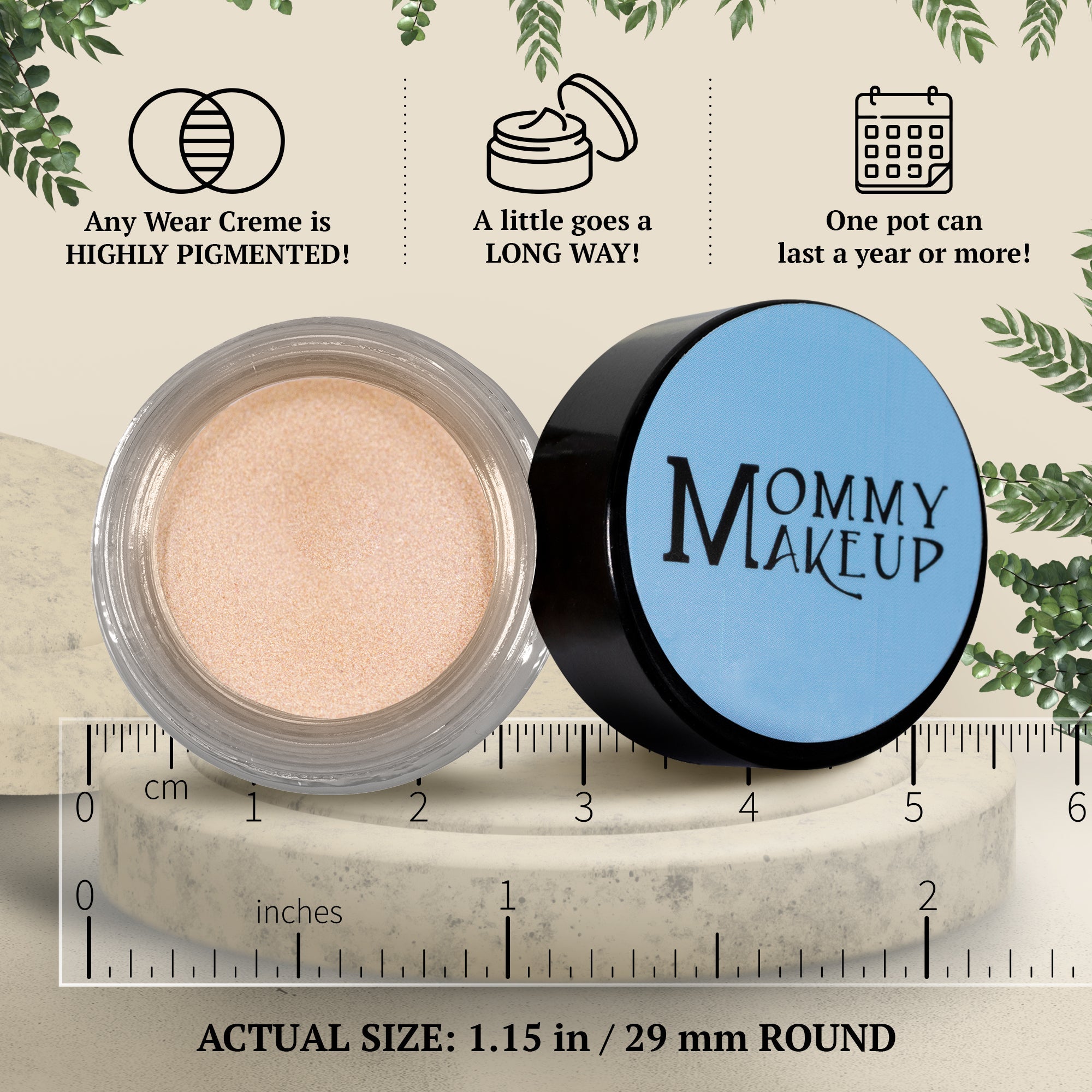 Champagne on Ice Any Wear Creme - A Waterproof Multi-tasking creme to powder product for eyes, cheeks & lips. Can be worn anywhere - RFE Marketing Ventures