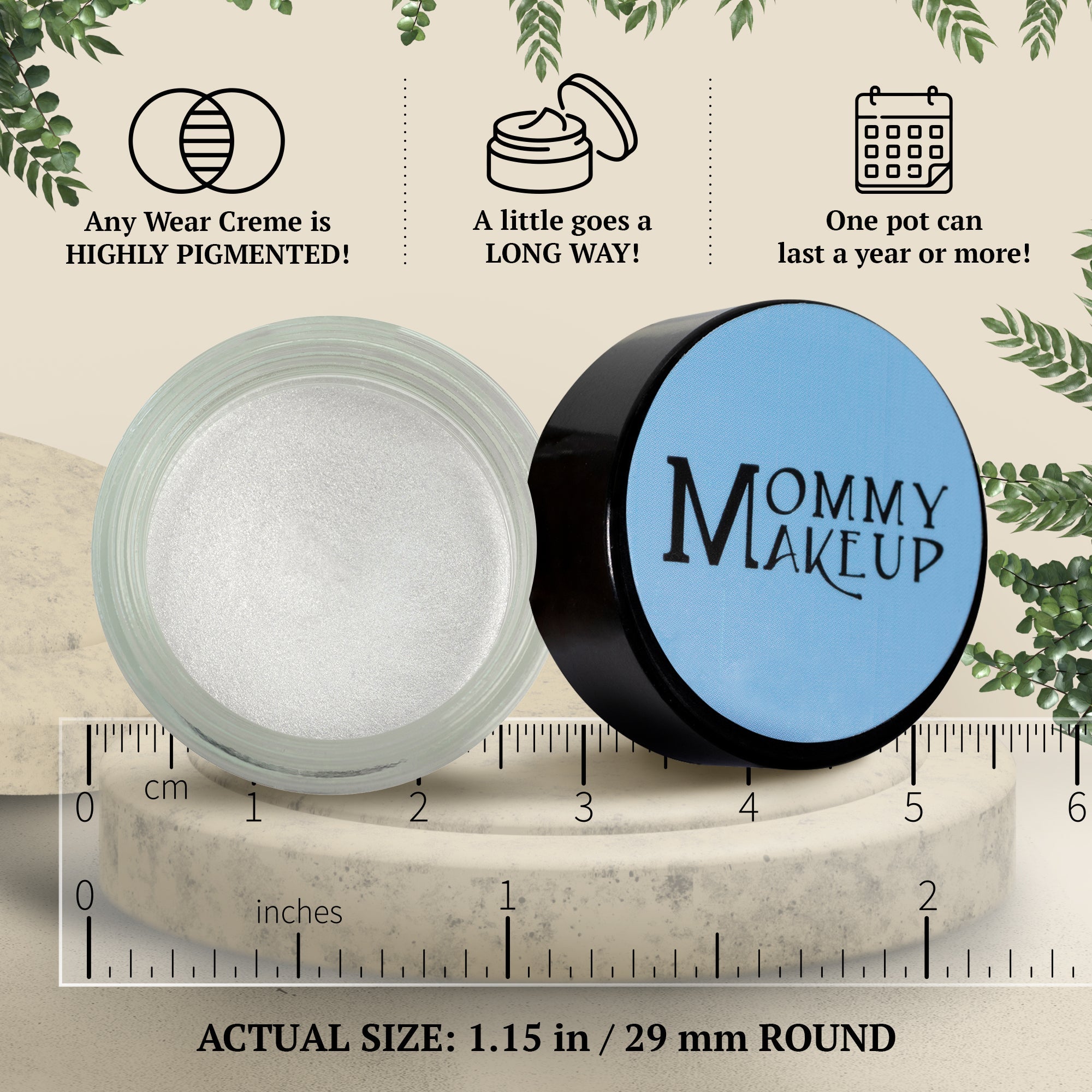 Snowflake Any Wear Creme - A Waterproof Multi-tasking creme to powder product for eyes, cheeks & lips. Can be worn anywhere - RFE Marketing Ventures